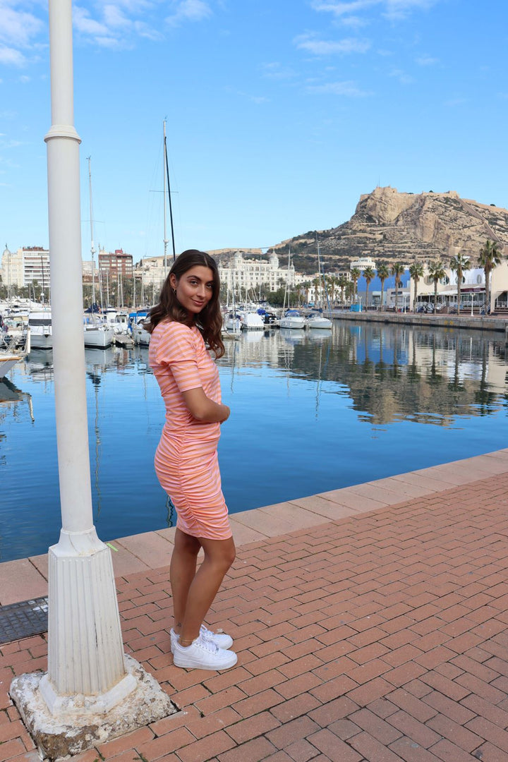 Forudbestilling - Liberte - Alma Dress3 - Orange Rose Stripe (Maj) Kjoler 