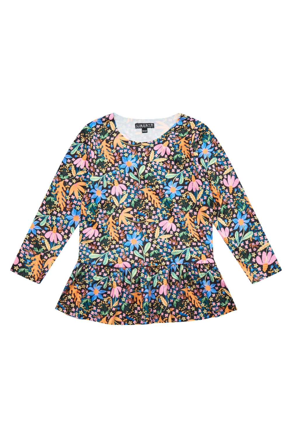 Forudbestilling - Liberte Ami - Alma-Ls-Frill-Tshirt (Kids) - Flower Forrest (?) Bluser 