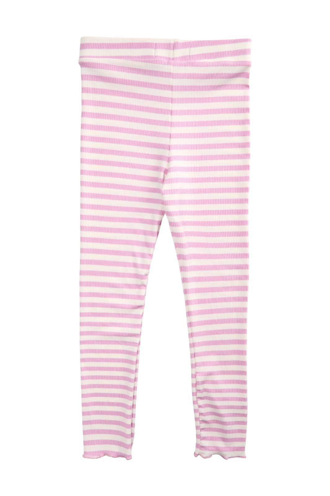 Forudbestilling - Liberte Ami - Natalia-Leggings-Kids - Lilac Pink Creme Stripe (Maj) Leggings 