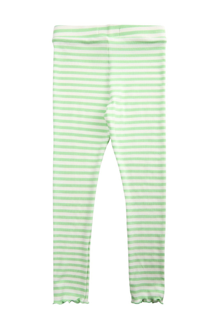 Forudbestilling - Liberte Ami - Natalia-Leggings-Kids - Lime Green Creme Stripe (Maj) Leggings 