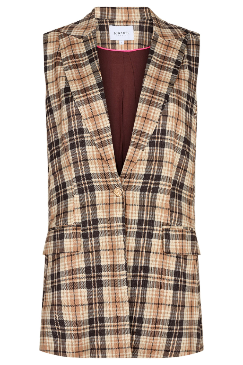 Forudbestilling - Liberte - Henny-Waistcoat - Chocolate Check (August) Veste 