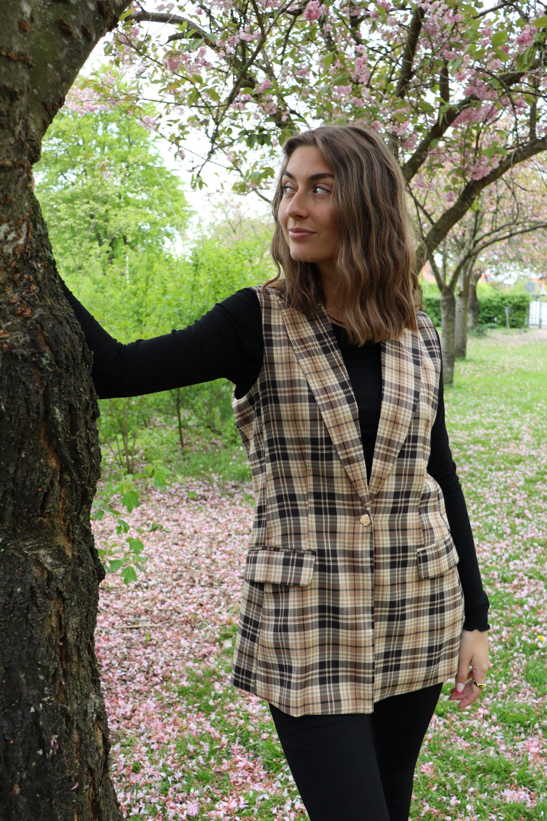 Forudbestilling - Liberte - Henny-Waistcoat - Chocolate Check (August) Veste 