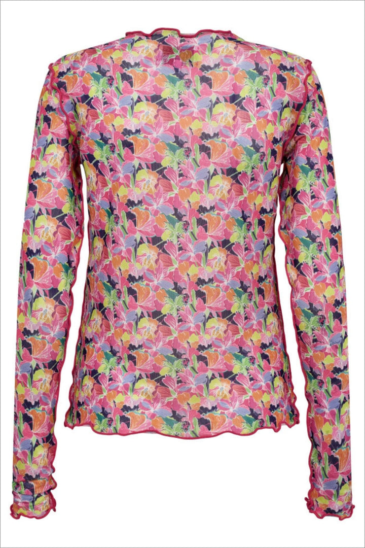 Forudbestilling - Liberte - Mesh-Top-2 - Multi Pink Flower (Maj) Bluser 
