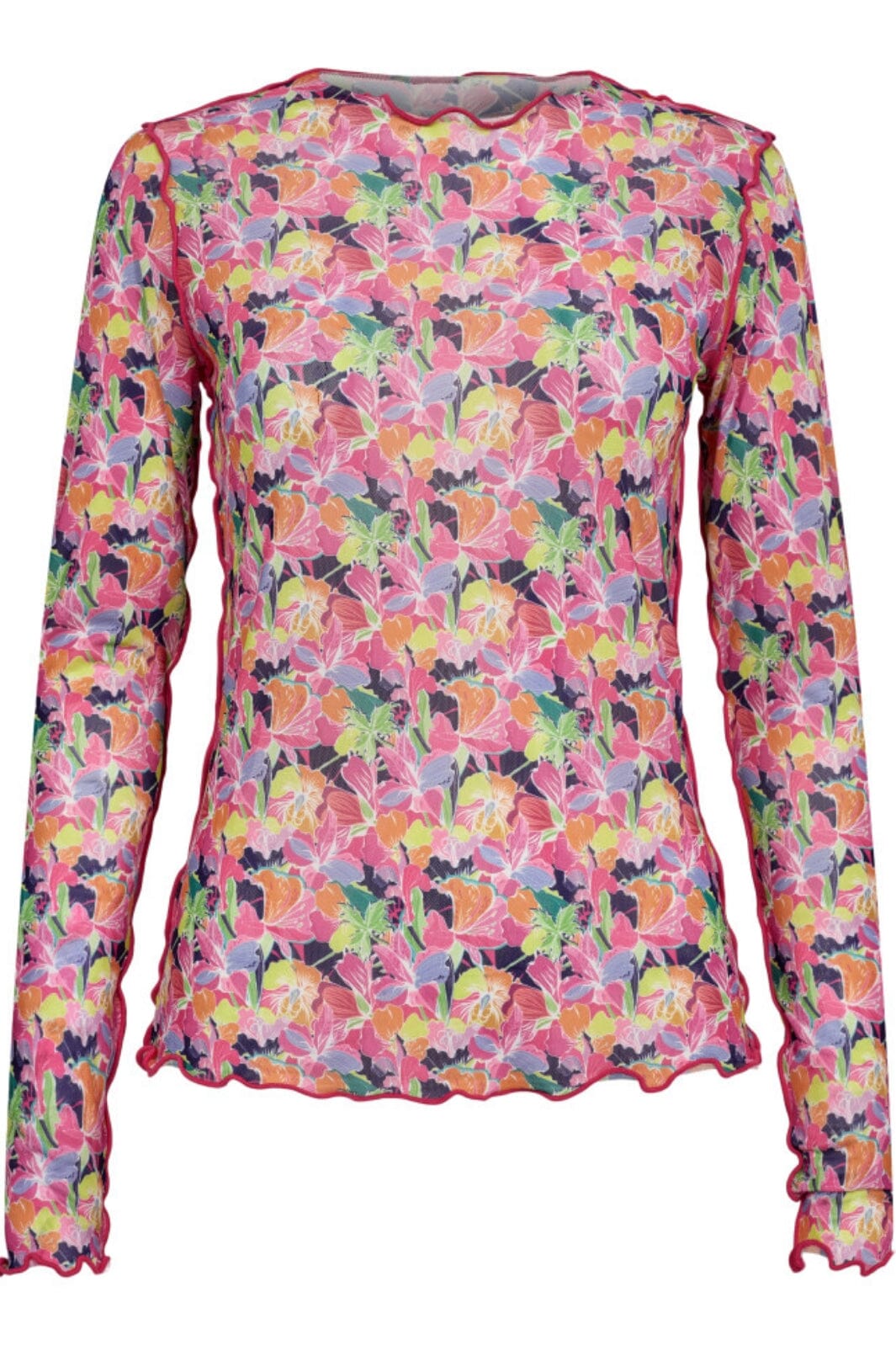 Forudbestilling - Liberte - Mesh-Top-2 - Multi Pink Flower (Maj) Bluser 