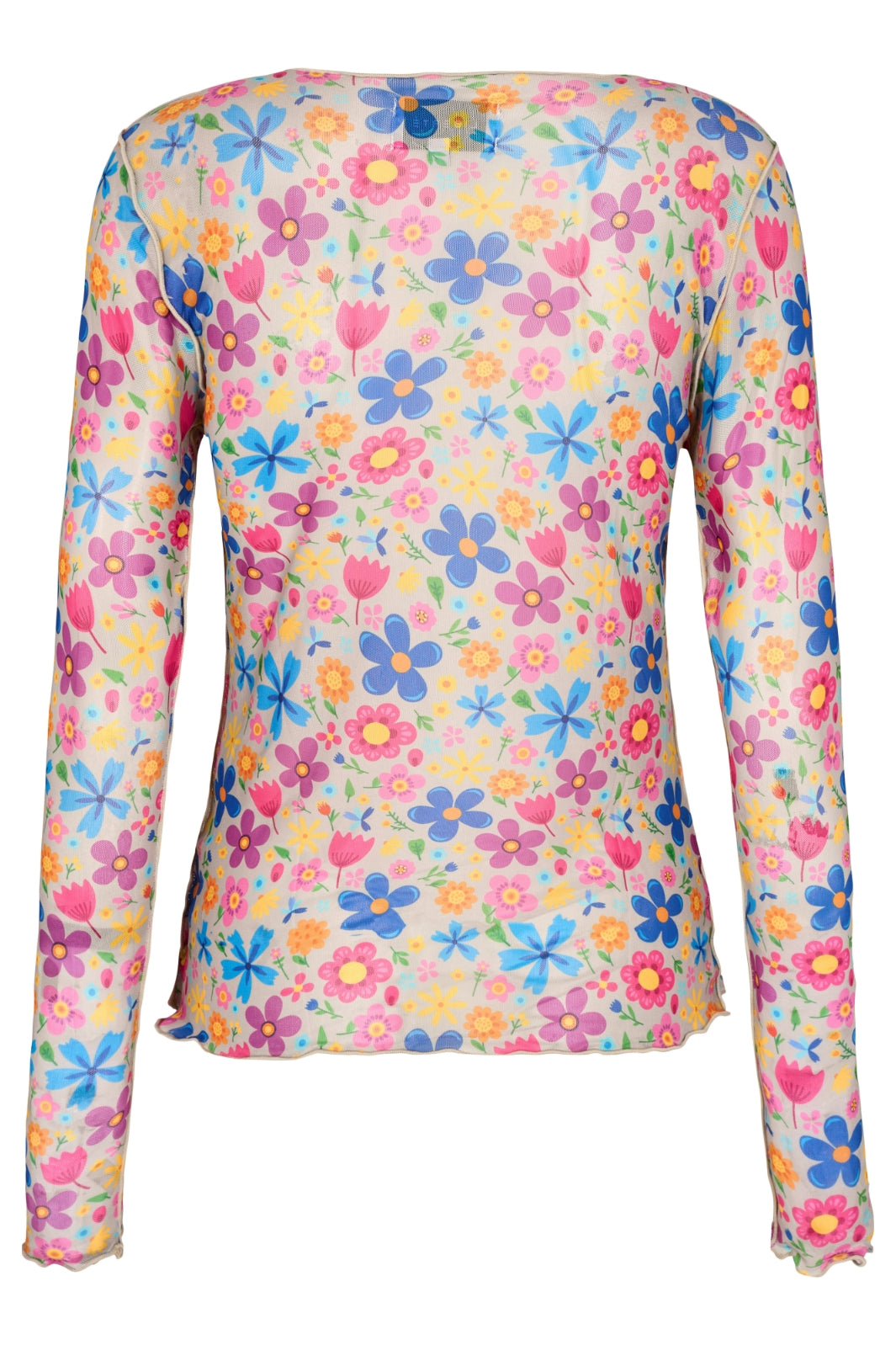 Forudbestilling - Liberte - Mesh Top - Funny Flowers Sand (Juni) Bluser 