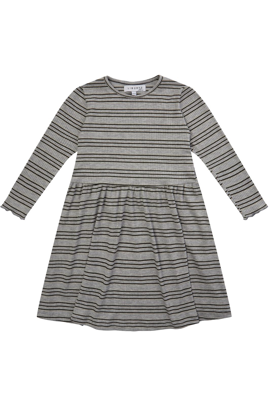 Forudbestilling - LIBERTÉ - Natalia LS Dress (KIDS) - Grey Gold Lurex (Start/Midt December) Kjoler 