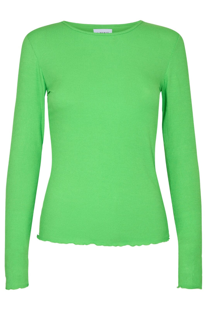 Forudbestilling - Liberte - Natalia Ls Round Neck Blouse - Neongreen (Jan/Feb) Bluser 