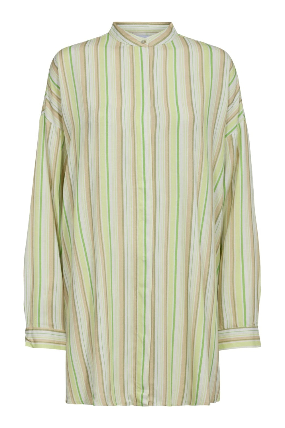 Forudbestilling - Liberte - Spir-Ls-Shirt - Green Sand Stripe (April) Skjorter 