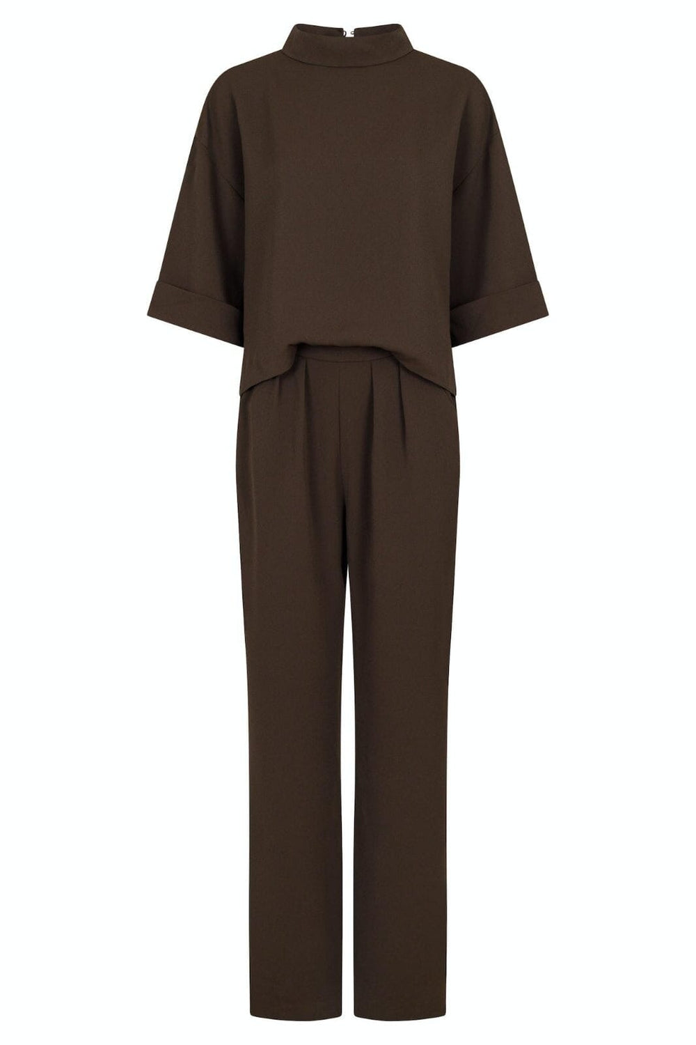 Forudbestilling - Neo Noir - Arlo Crepe Jumpsuit - Brown Buksedragter 