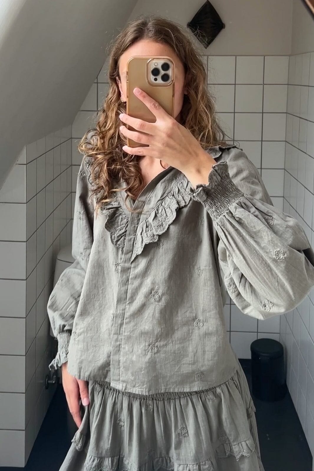 Forudbestilling - Neo Noir - Degas Blouse - Smoke Green Skjorter 