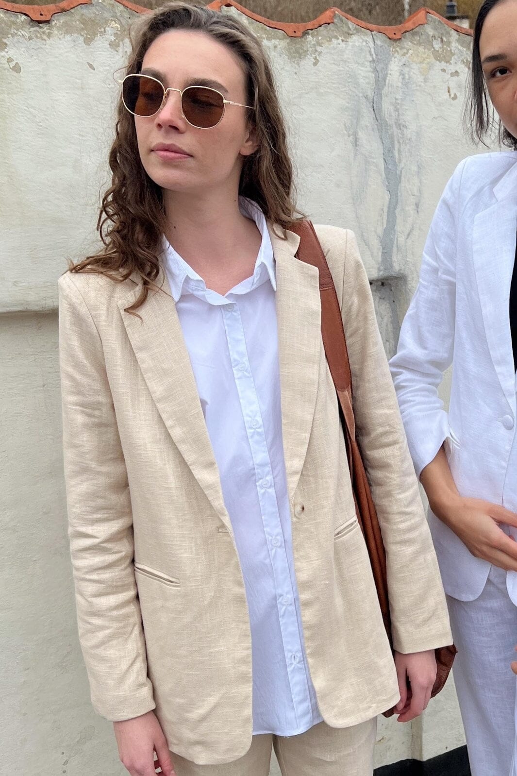 Forudbestilling - Neo Noir - Ivery Heavy Linen Blazer - Sand (Maj) Blazere 
