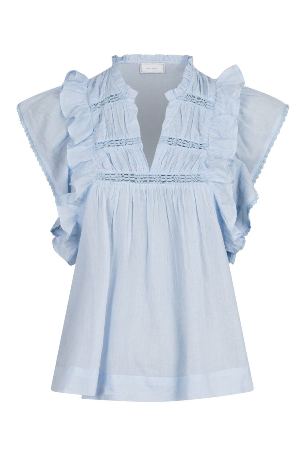 Forudbestilling - Neo Noir - Jayla S Voile Top - Light Blue (Juni) Bluser 