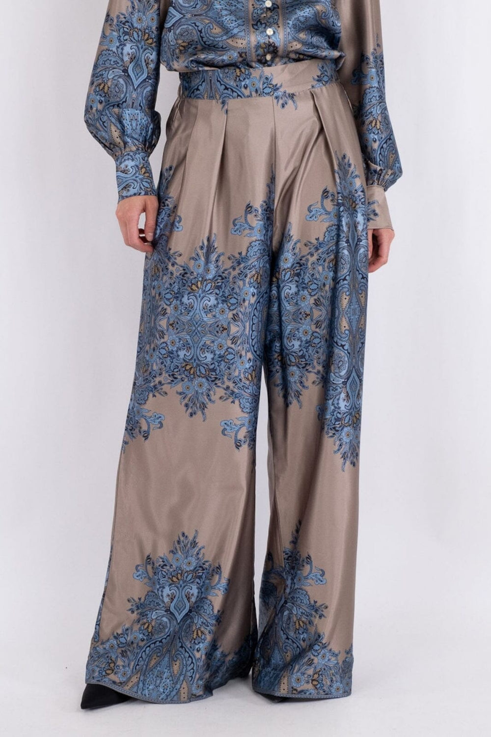 Forudbestilling - Neo Noir - Mana Paisley Border Pants - Blue Bukser 
