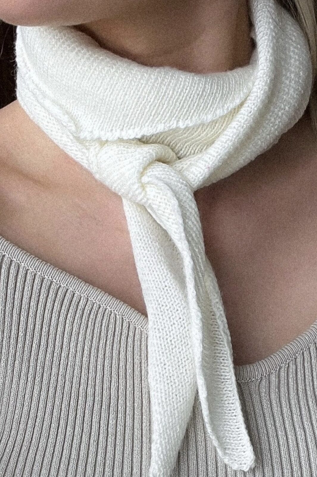 Forudbestilling - Neo Noir - Misty Knit Scarf - Off White (April/Maj) Tørklæder 