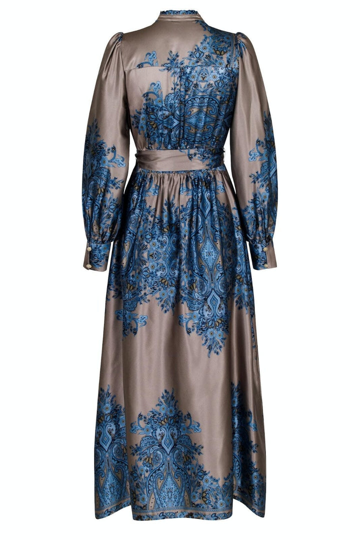 Forudbestilling - Neo Noir - Nova Paisley Border Dress - Blue Kjoler 