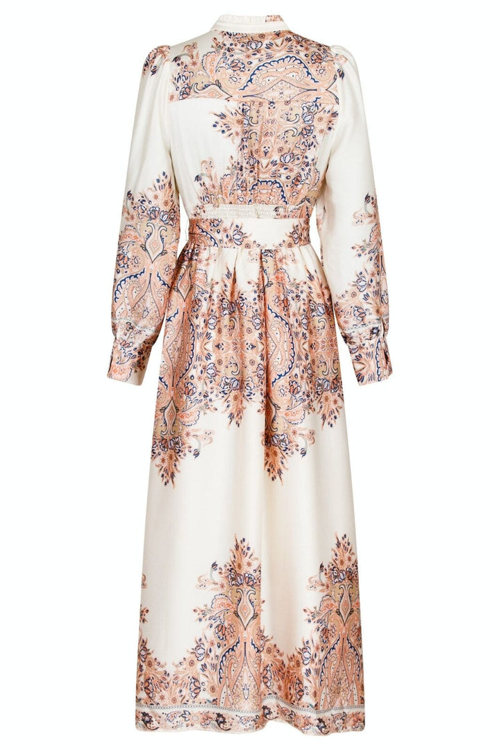 Forudbestilling - Neo Noir - Nova Paisley Border Dress - Creme Kjoler 