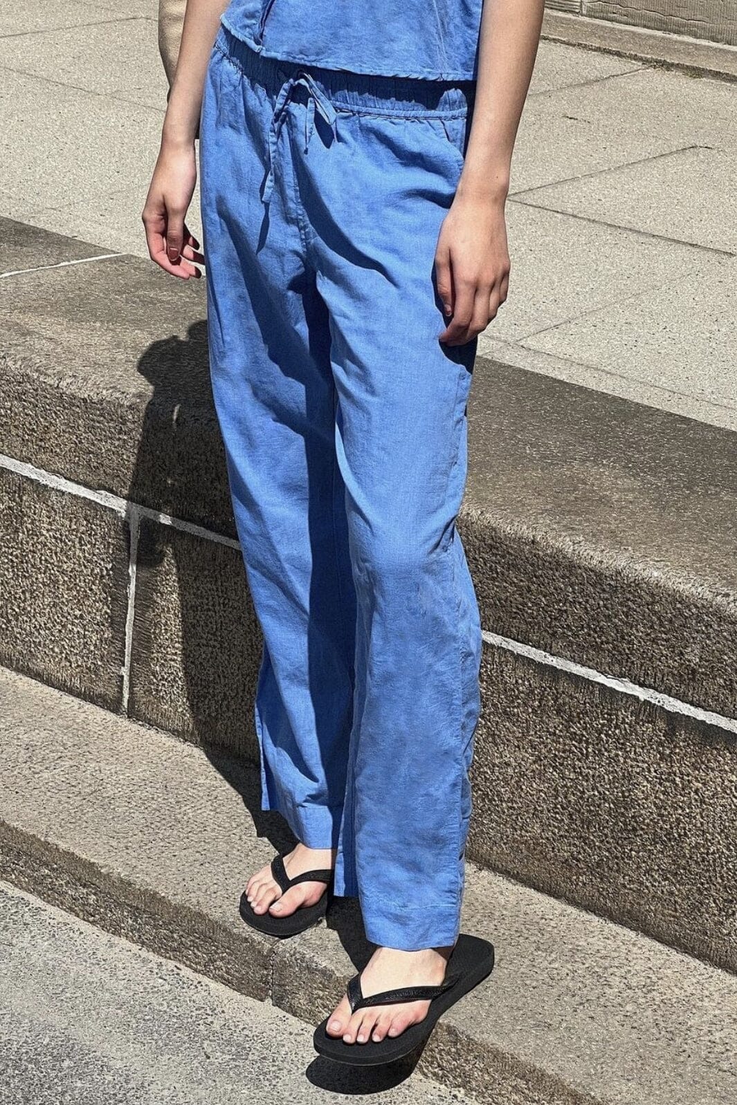 Forudbestilling - Neo Noir - Sonar Linen Pants - Dusty Blue Bukser 