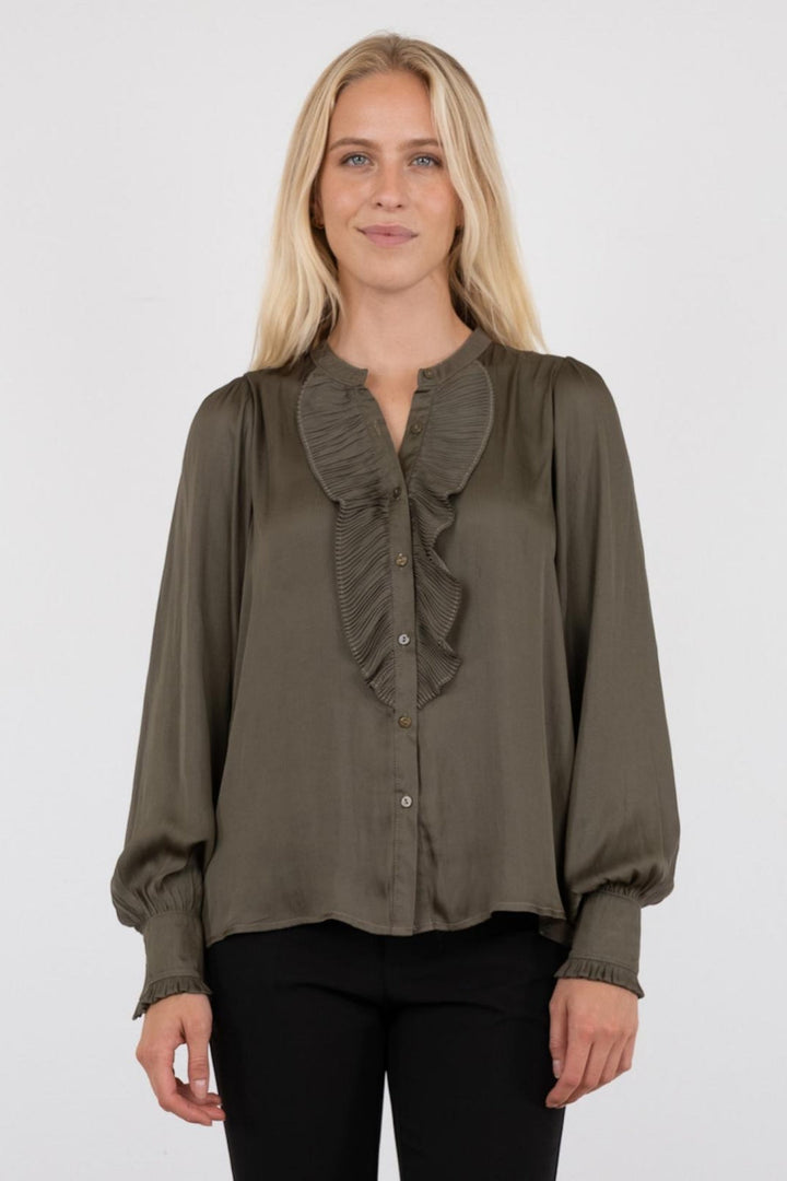 Forudbestilling - Neo Noir - Zola Blouse - Army (November) Bluser 
