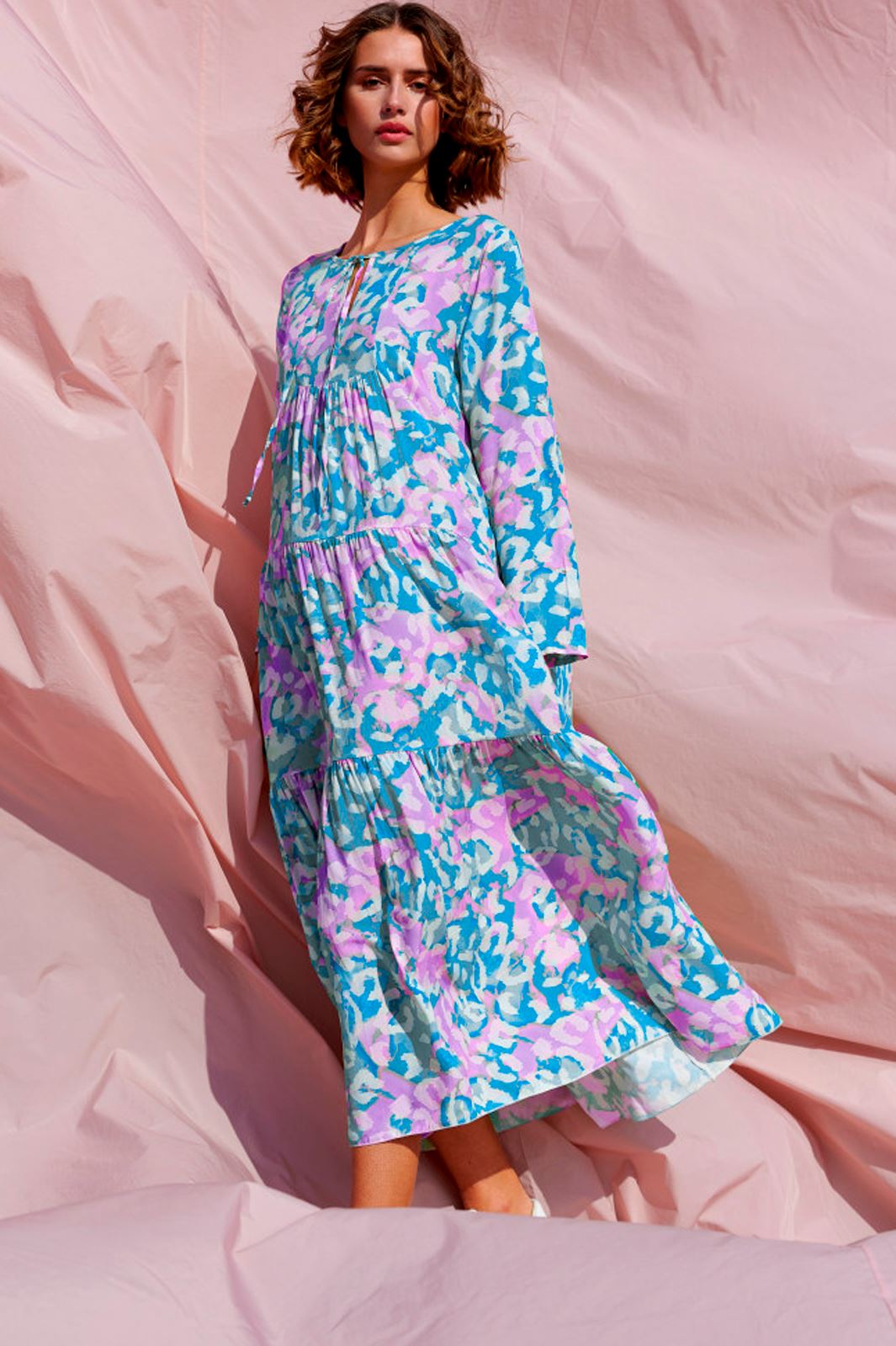 Forudbestilling - Noella - Imogene Lg. Dress - Light Blue/Pink (Maj/Juni) Kjoler 