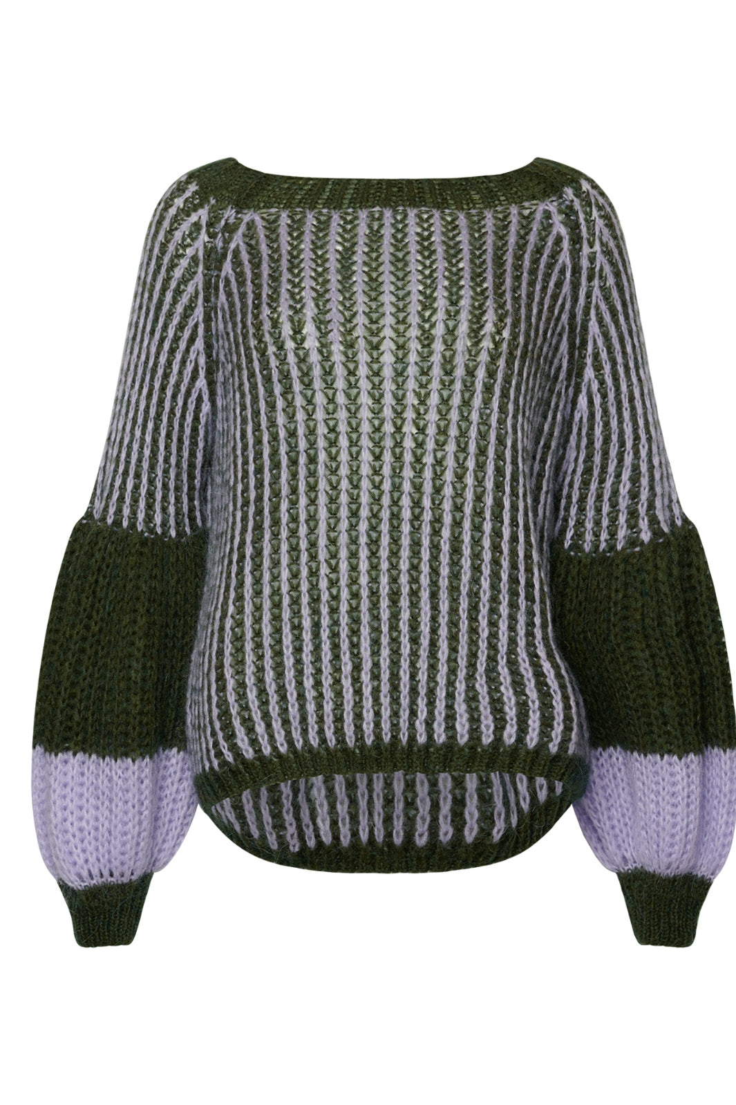 Forudbestilling - Noella - Liana Knit Sweater - Army/lilac (August/September) Strikbluser 