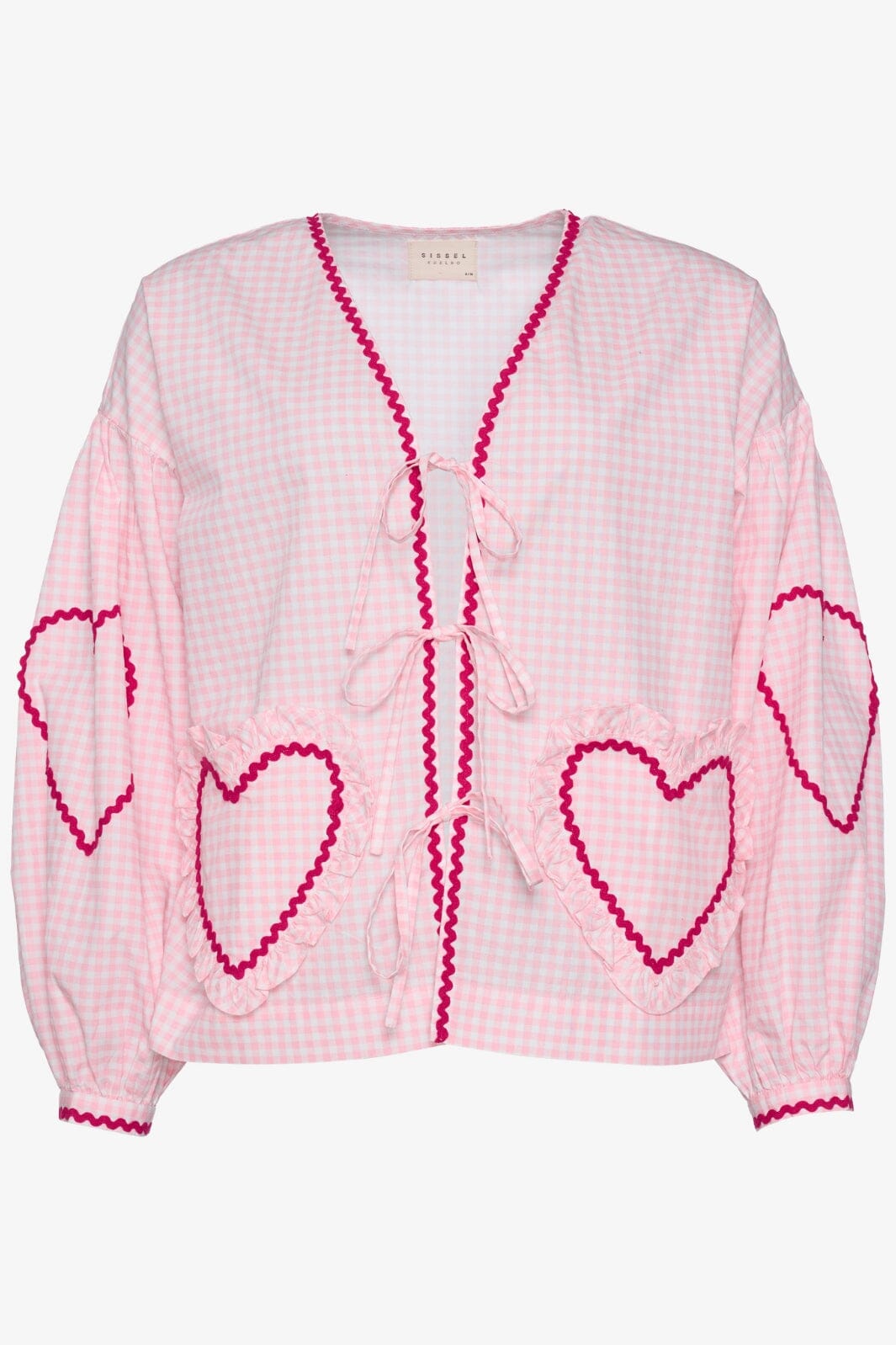 Forudbestilling - Sissel Edelbo - Astrid Organic Cotton Top - Pink Checks (Maj/Juni) Toppe 