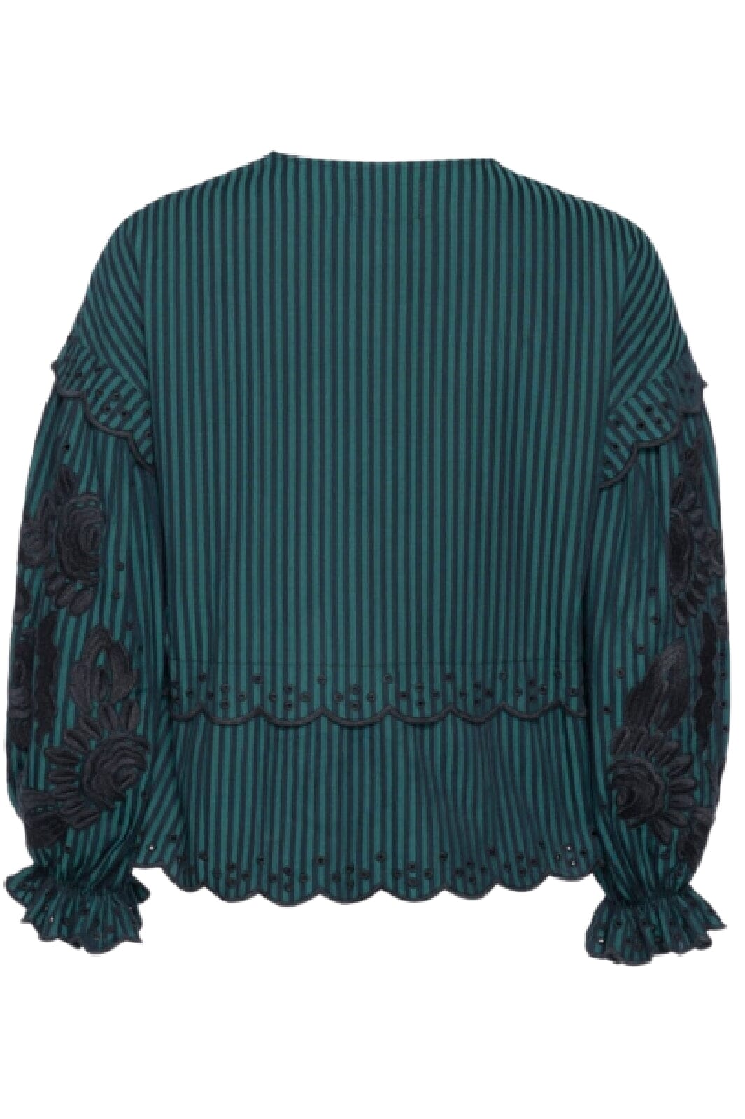 Forudbestilling - Sissel Edelbo - Mathilde Organic Cotton Top - Emerald Stripe Bluser 