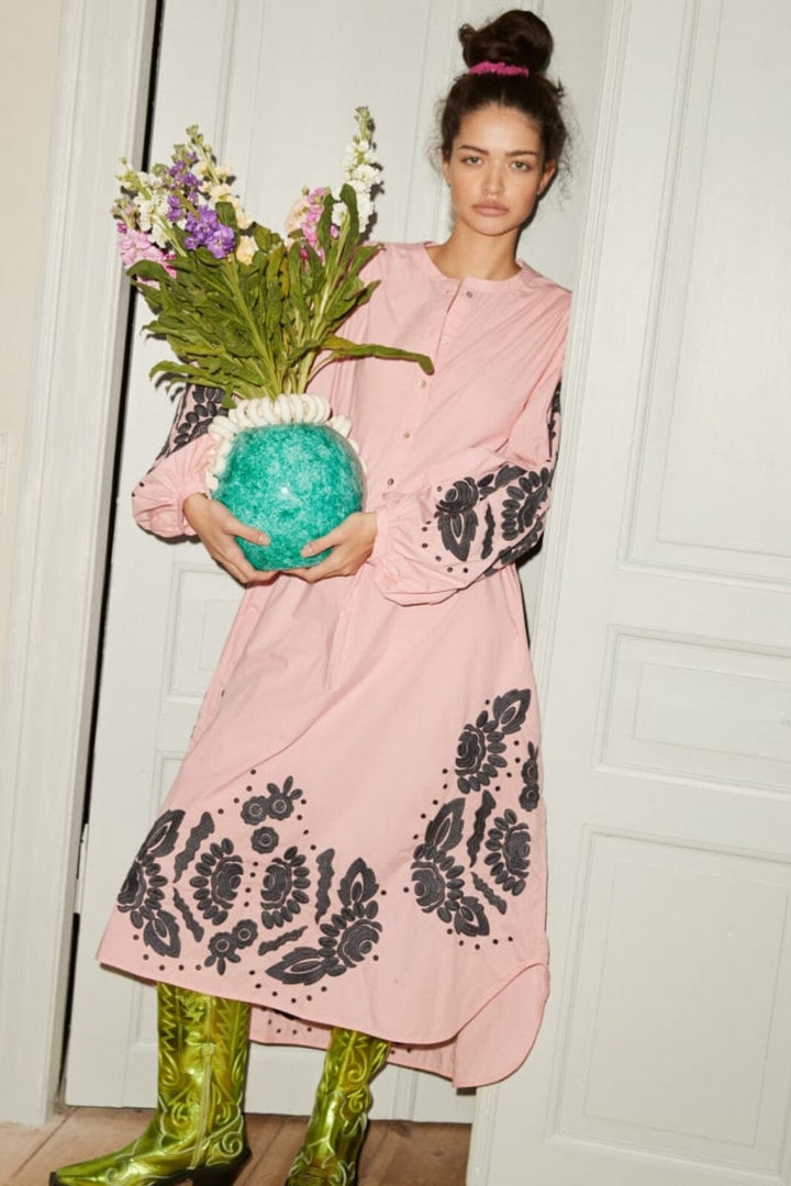 Forudbestilling - Sissel Edelbo - Rikke Organic Cotton Shirt Dress - Light Pink - (April/Maj) Kjoler 