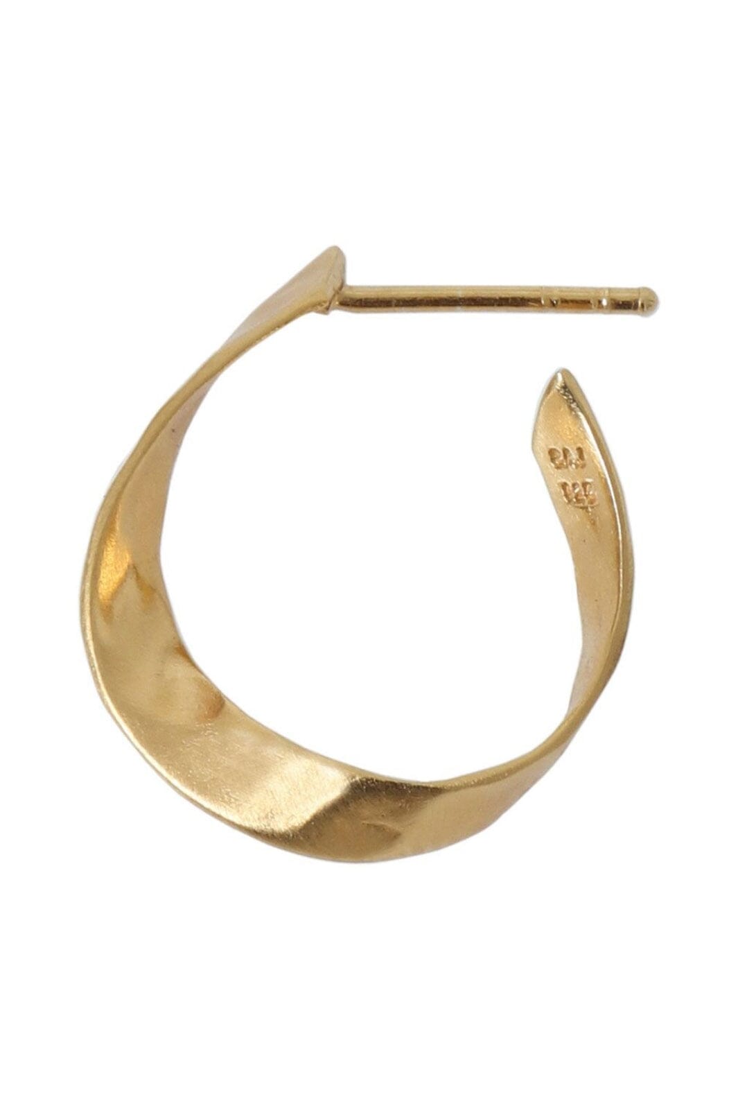 Forudbestilling - Stine A - Twisted Hammered Creol Earring - Left Gold - 1179-02-L Øreringe 