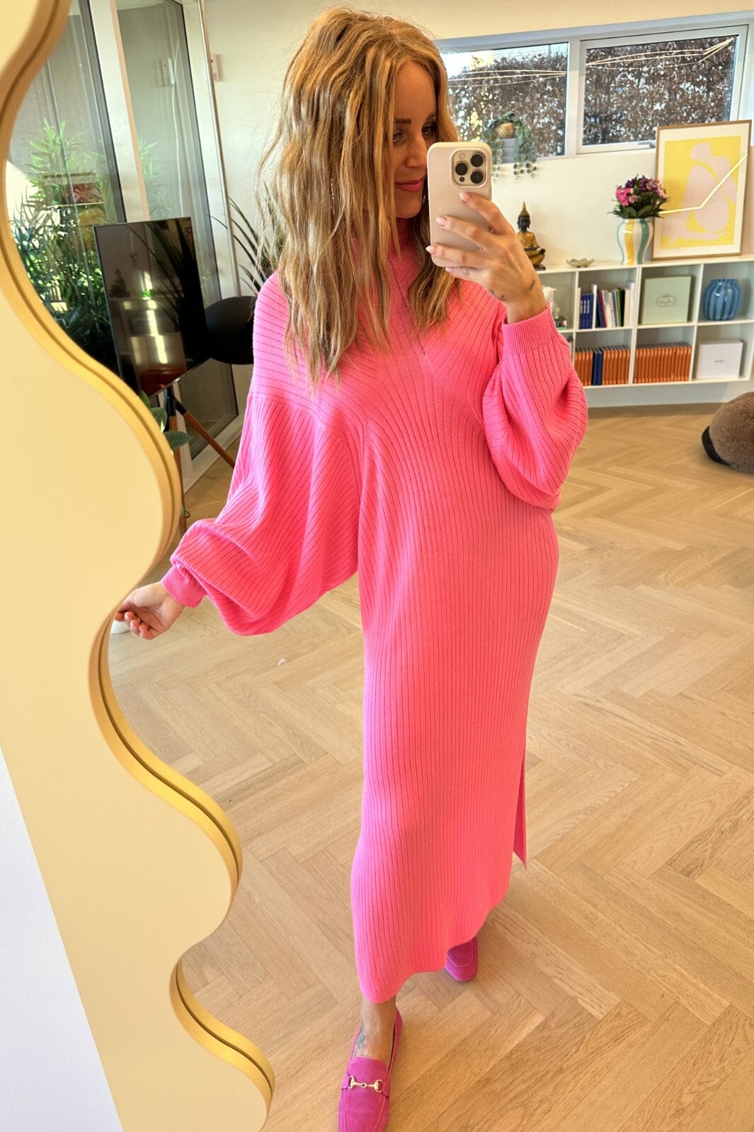 Forudbestilling - Valentin Studio - Cosy Knit Dress - Pink (Marts/April) Kjoler 