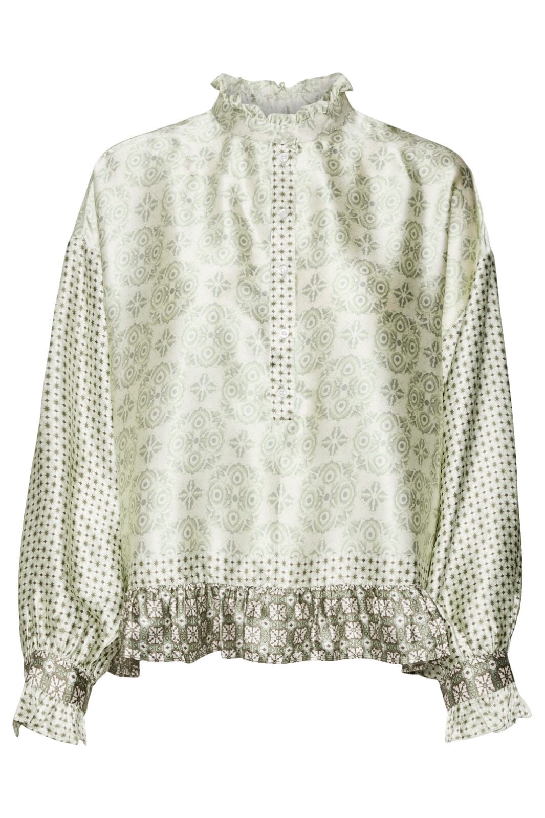 Forudbestilling - Vero Moda - Vmlevi Poly L/S Midi Top - 4484658 Birch Kalamata Palma Bluser 