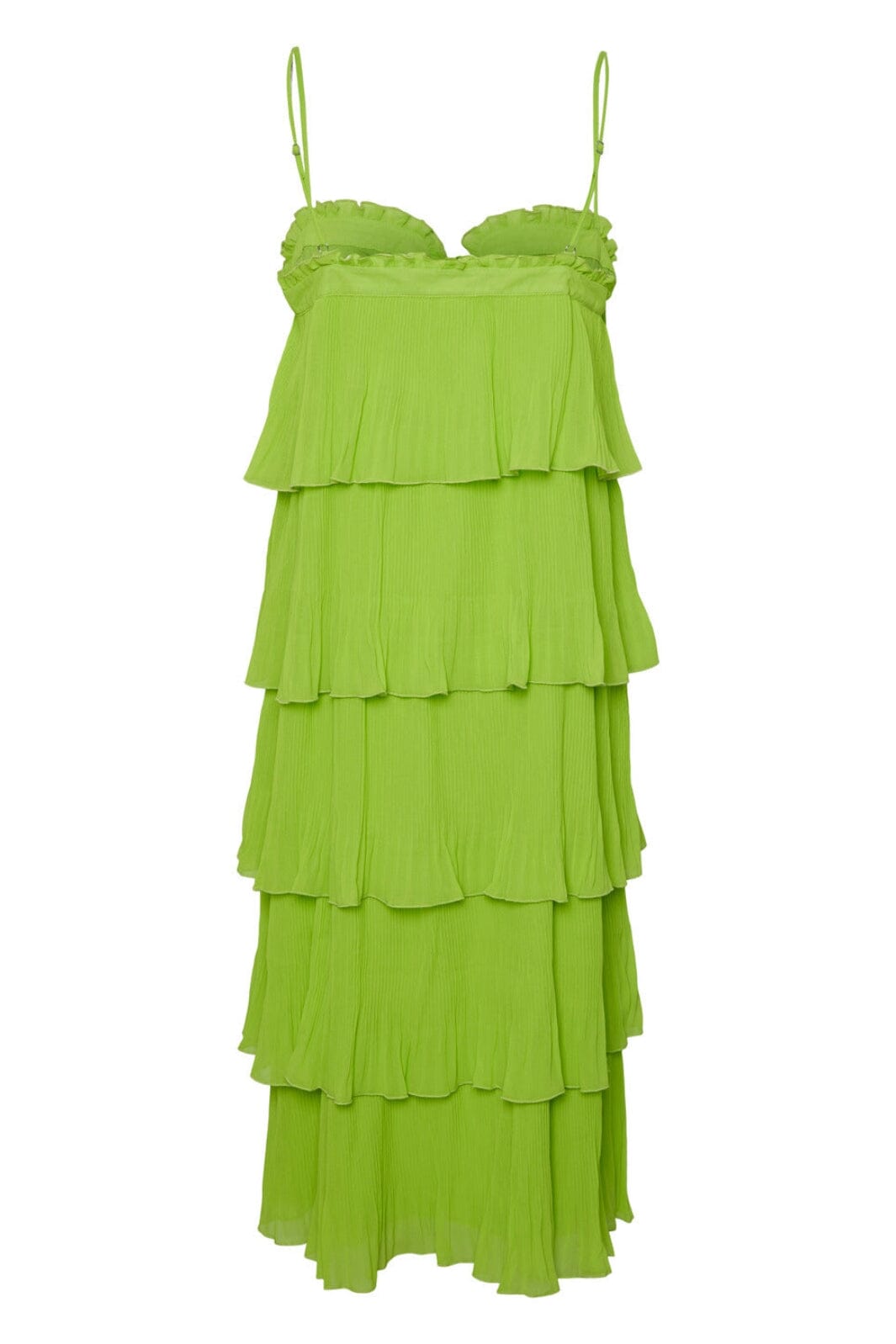 Forudbestilling - Y.A.S - Yaspimo Strap Midi Dress S. Show - Lime Green - (Marts) Kjoler 