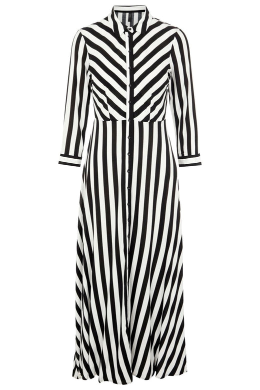Forudbestilling - Y.A.S - YasSavanna Long Shirt Dress - Black W. White Stripes (Slut Januar) Kjoler 