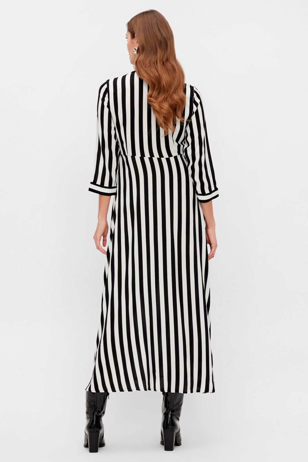 Forudbestilling - Y.A.S - YasSavanna Long Shirt Dress - Black W. White Stripes (Slut Januar) Kjoler 