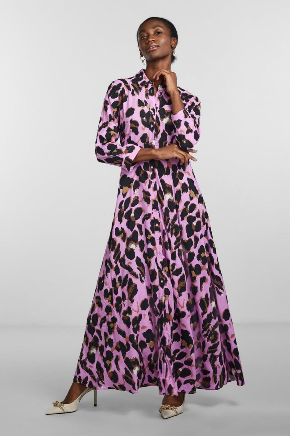 Forudbestilling - Y.A.S - Yassavanna Long Shirt Dress S. - Orchid LIRO PRINT (Februar) Kjoler 