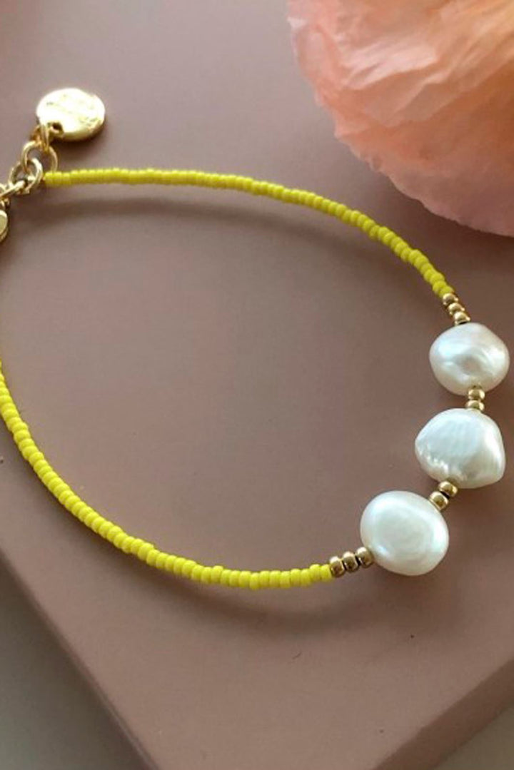 FRIIHOF+SIIG - Pearl Armbånd Armbånd Gul 