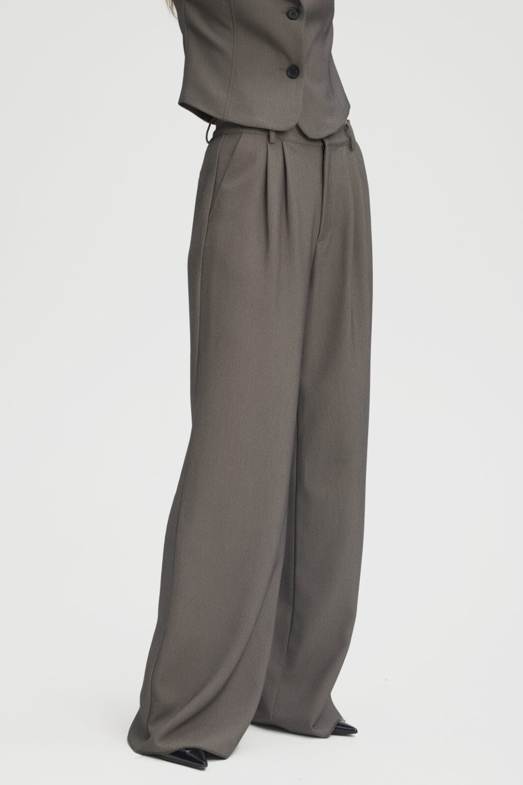 Gestuz - AncieGZ HW pants - Grey structure Bukser 
