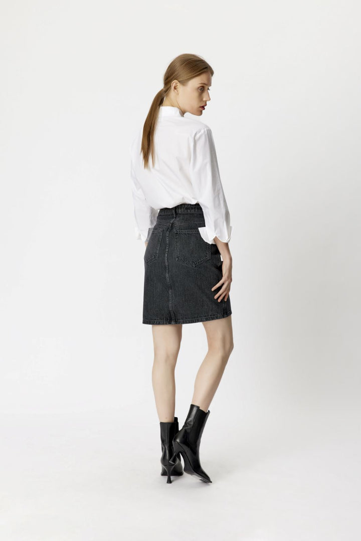 Gestuz - DenaGZ HW mini skirt - Washed black Nederdele 