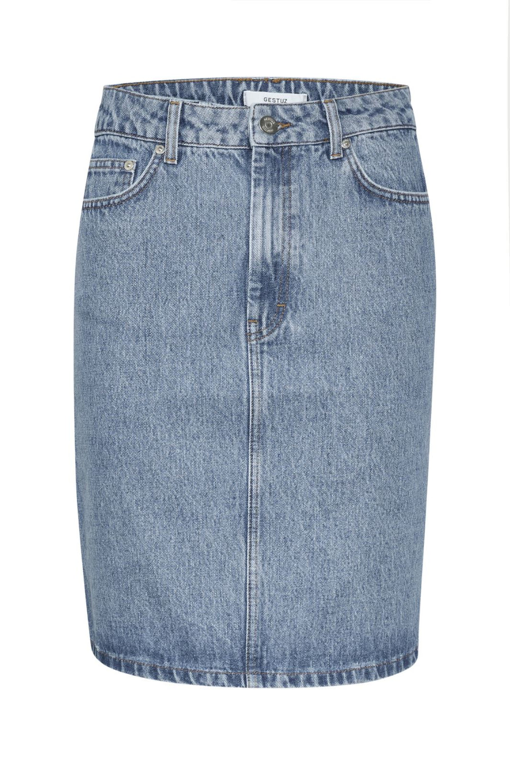 Gestuz - DenaGZ HW mini skirt - Washed mid blue Nederdele 