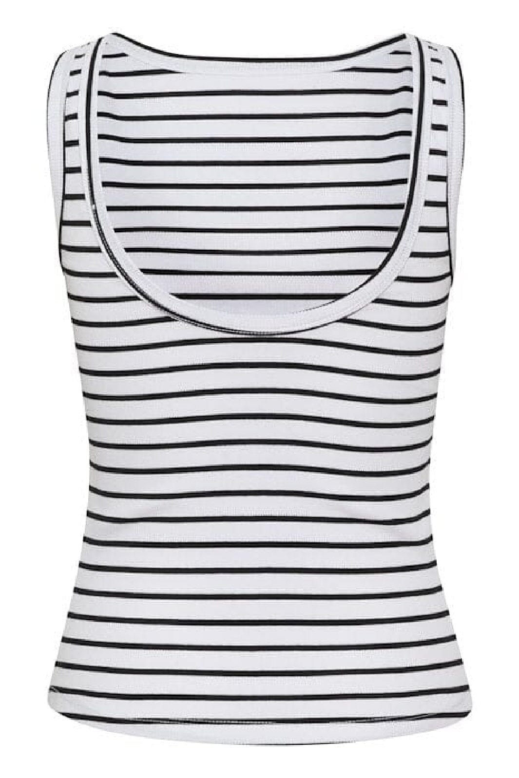 Gestuz - DrewGZ sl reversible stripe top NOOS - Bright White Black stripe Toppe 