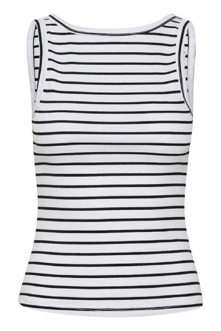 Gestuz - DrewGZ sl reversible stripe top NOOS - Bright White Black stripe Toppe 