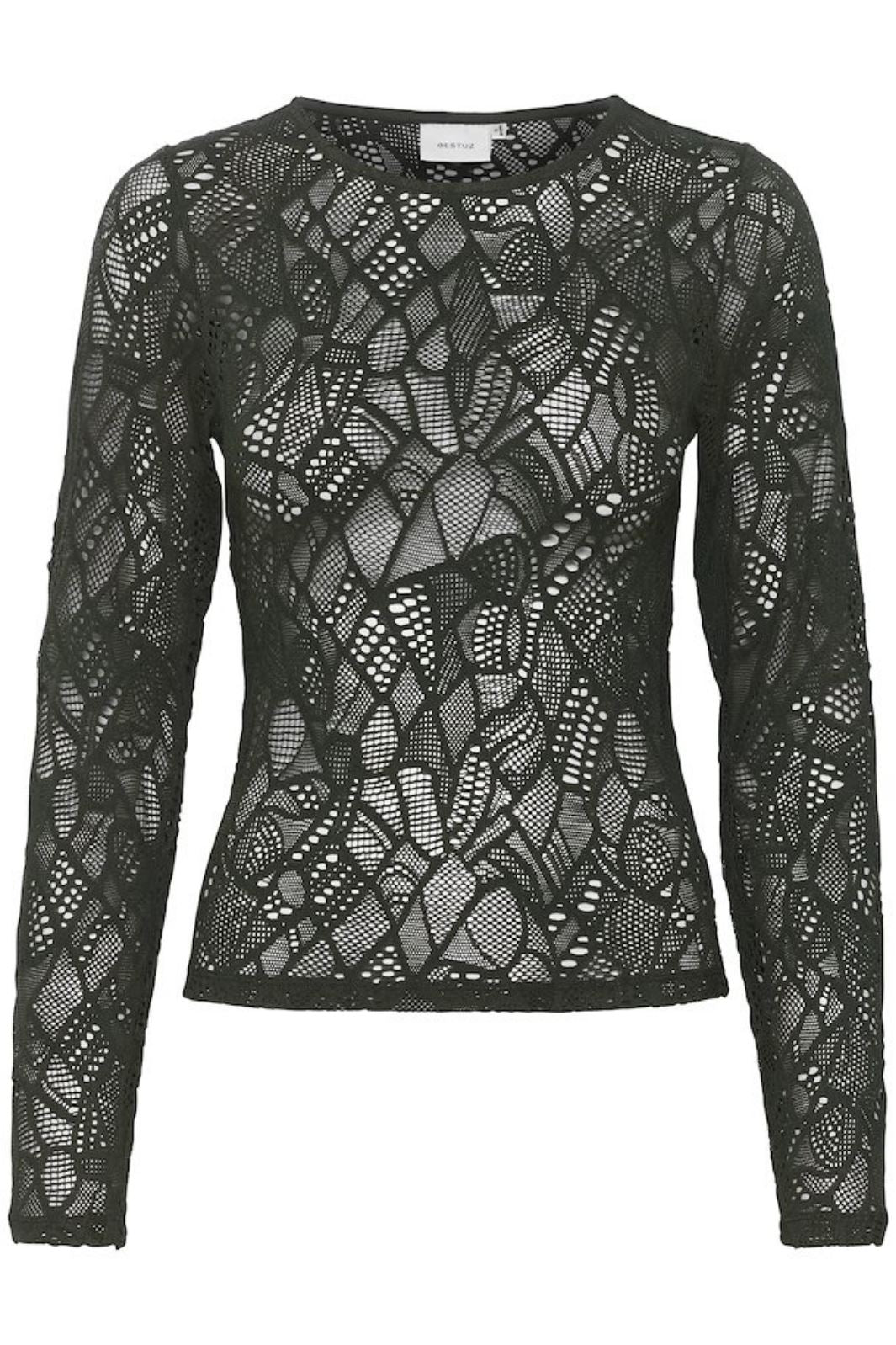 Gestuz - HilmaGZ lace ls blouse - Jet Set Bluser 