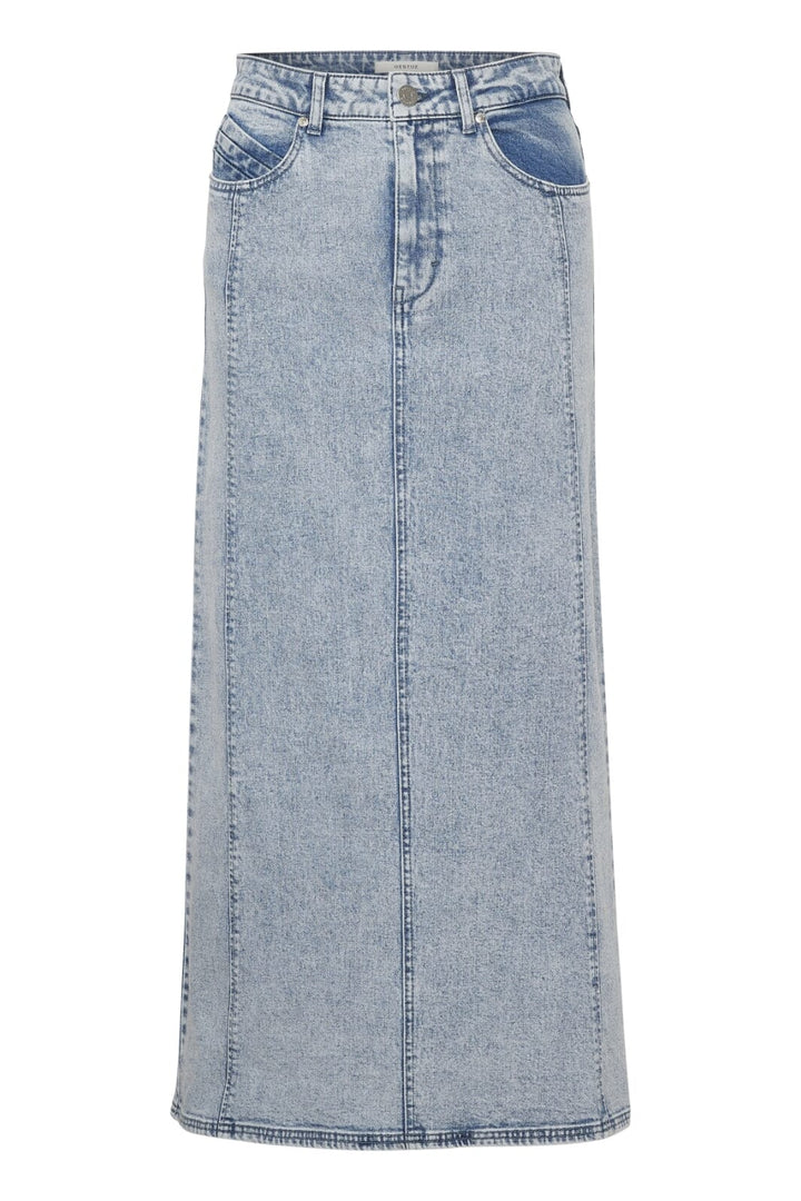 Gestuz - JaniceGZ long skirt - Washed mid blue Nederdele 