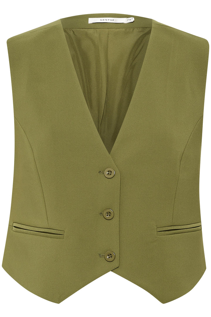 Gestuz - JoelleGZ short waistcoat - Green 