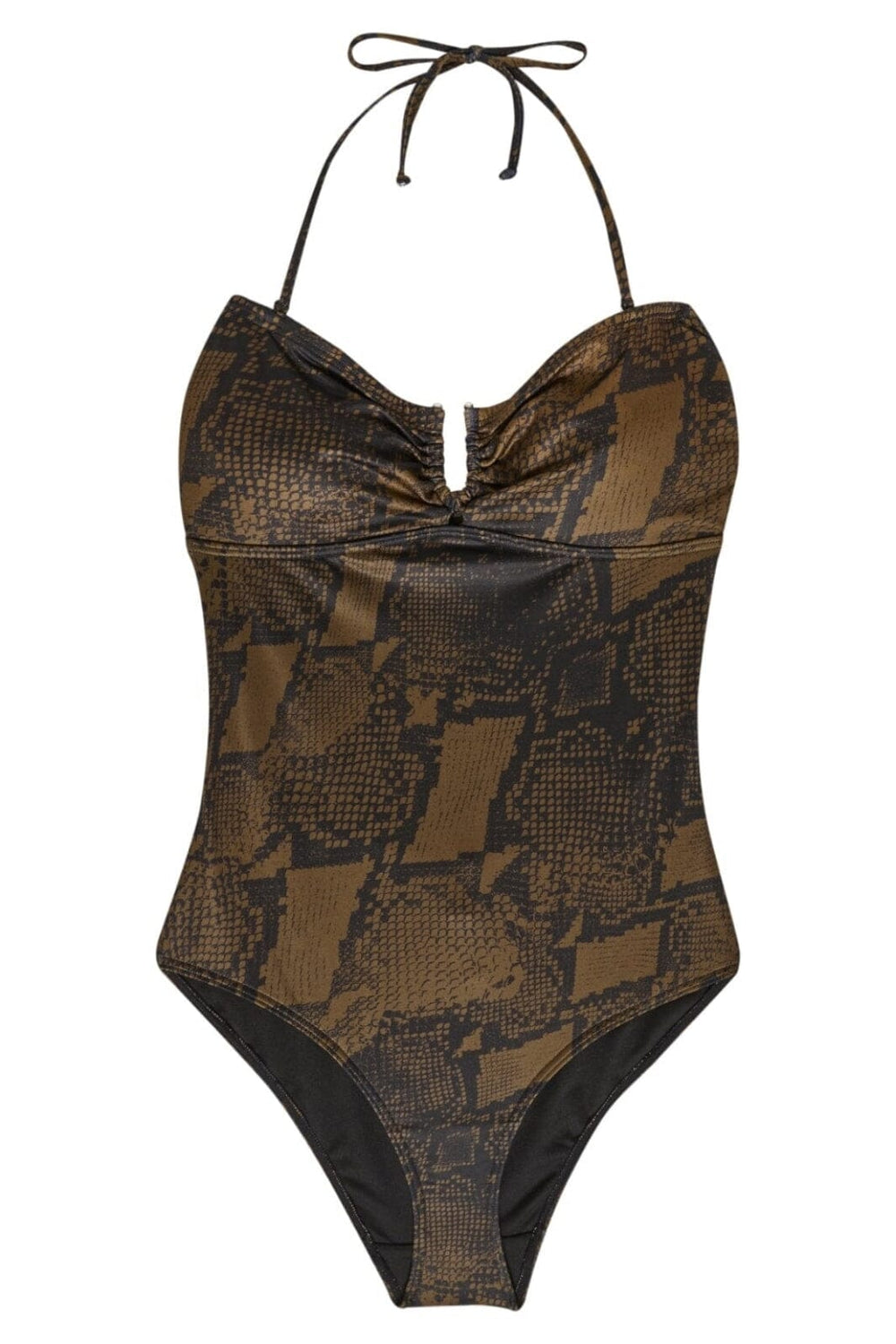 Gestuz - KellyGZ open bk swimsuit - Brown snake print Badedragter 