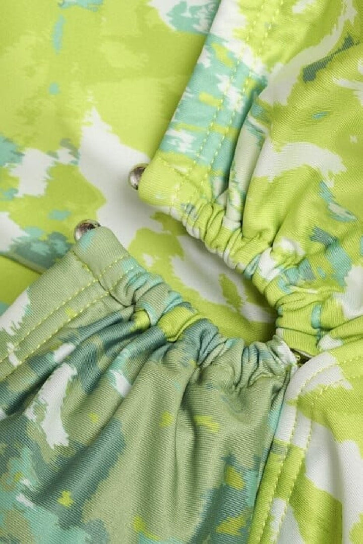 Gestuz - KellyGZ open bk swimsuit - Green splash Badedragter 