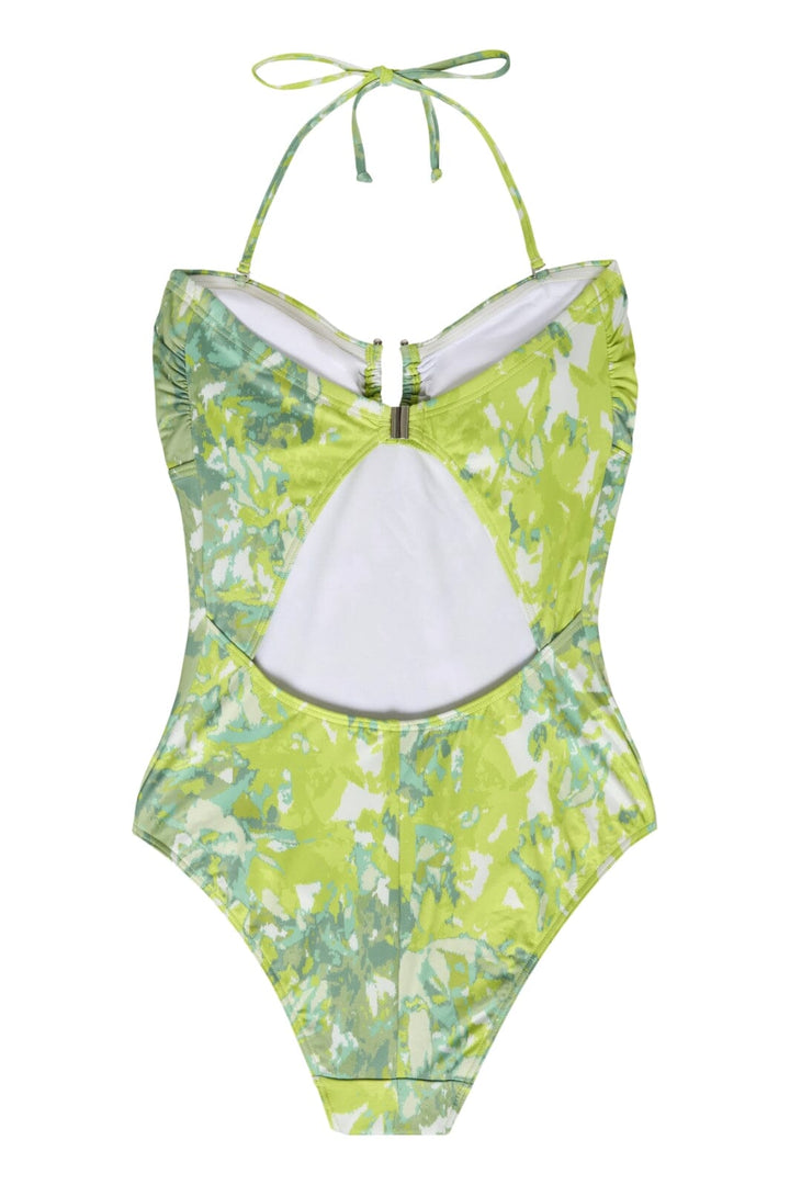 Gestuz - KellyGZ open bk swimsuit - Green splash Badedragter 