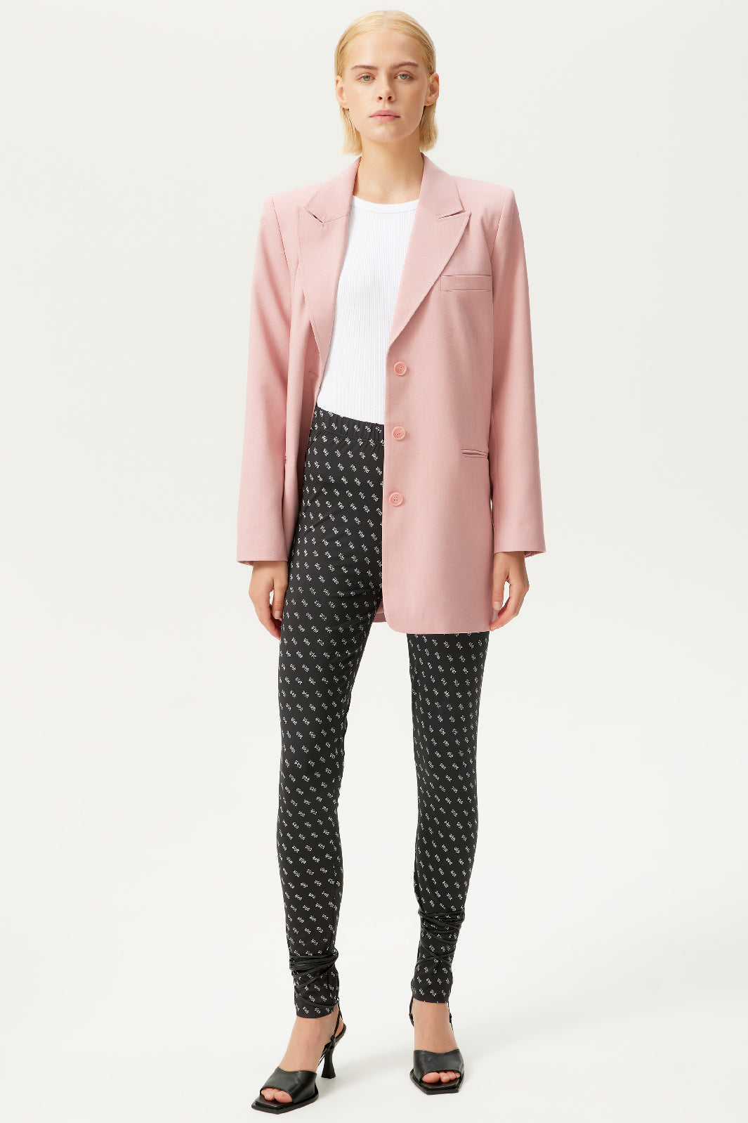 Gestuz - PiloGS Leggings - 102841 Black/White Logo Leggings 