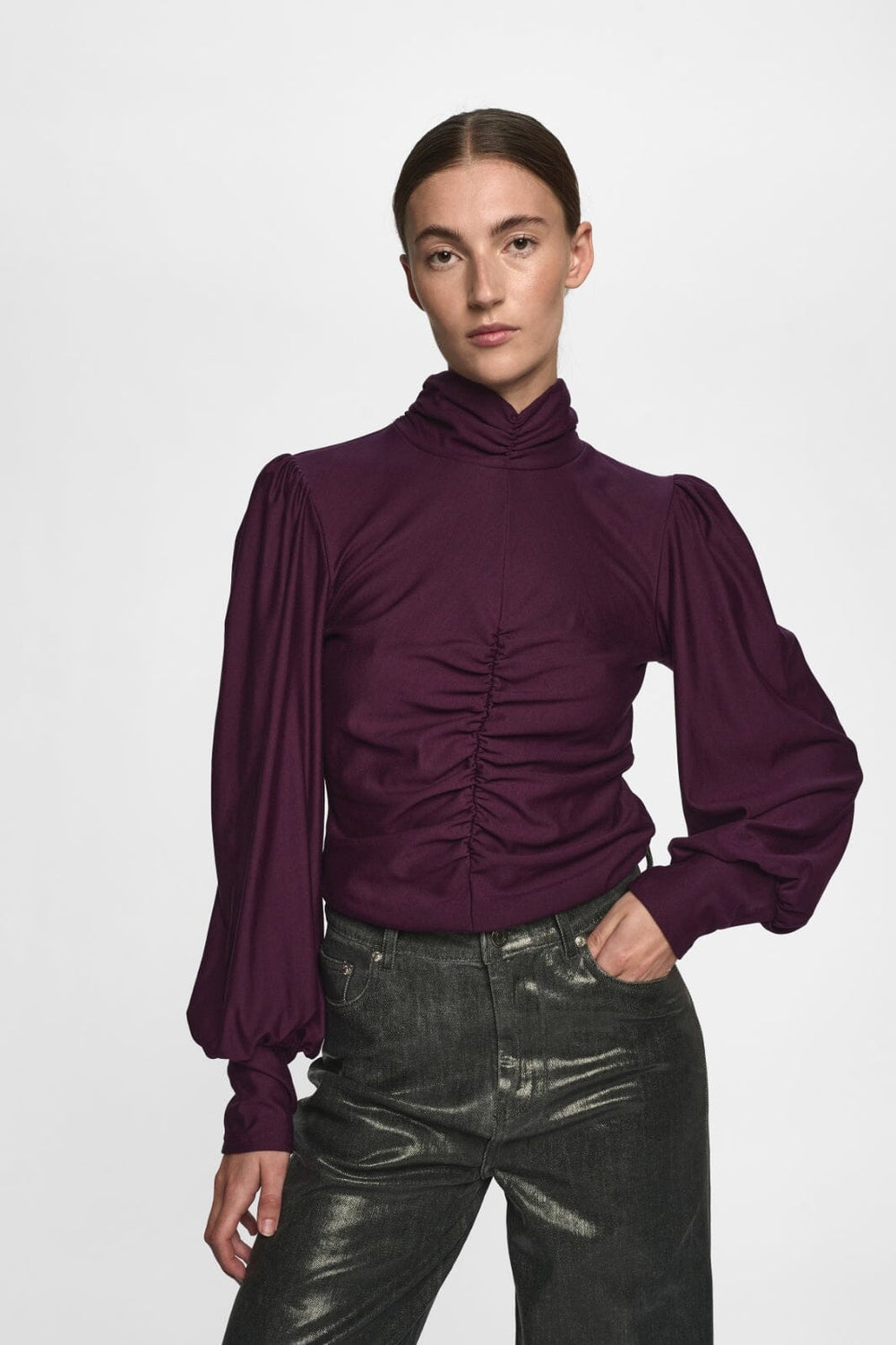 Gestuz - RifaGZ ls cuff blouse - Blackberry Wine Bluser 