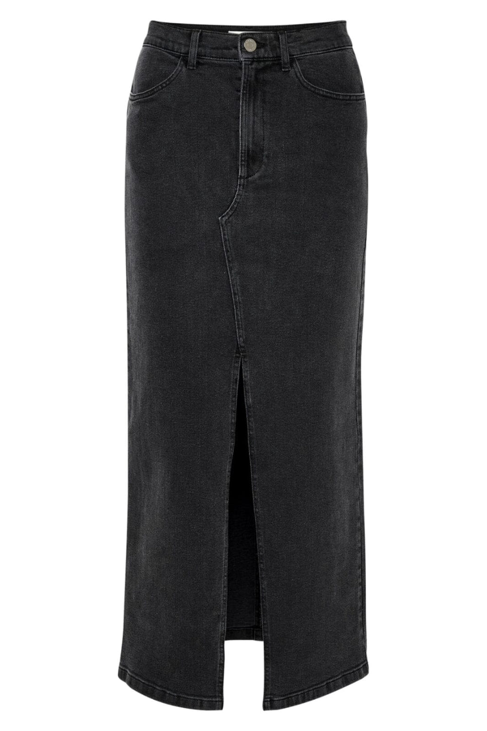 Gestuz - SiwGZ HW long skirt - Washed black Nederdele 