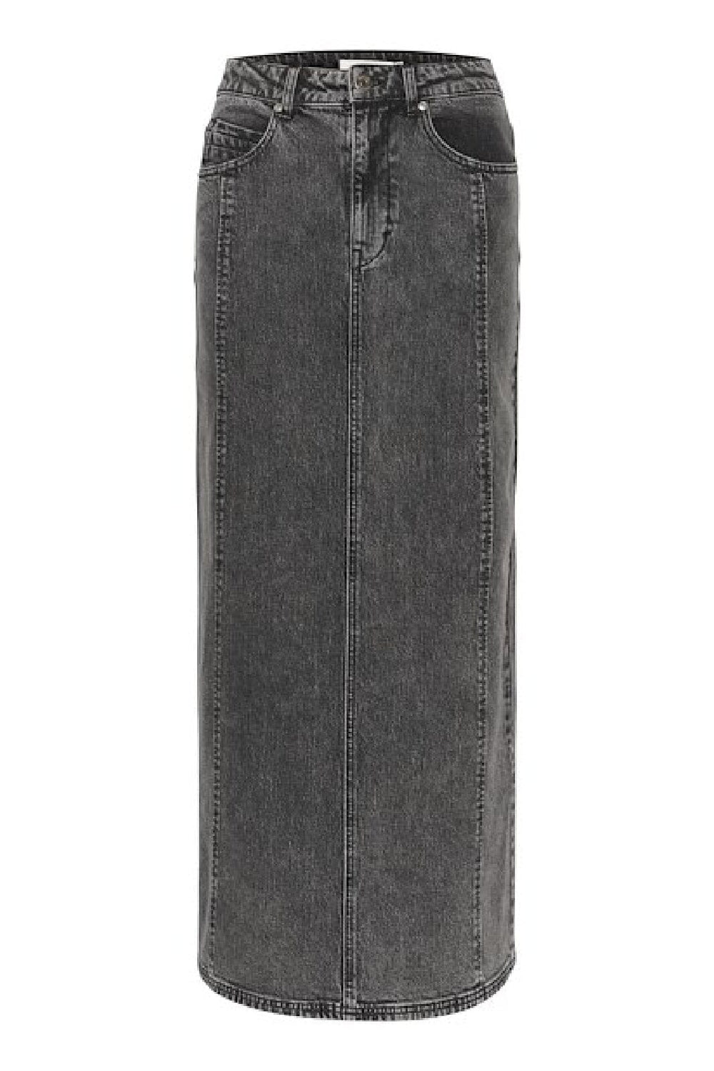 Gestuz - StullyGZ MW long skirt - Grey acid wash Nederdele 